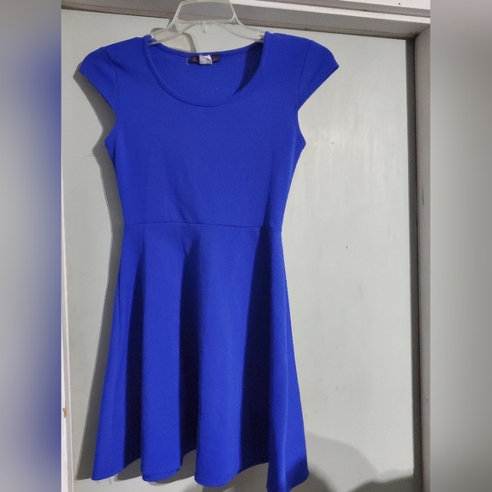 Junior's Blue Skater Dress